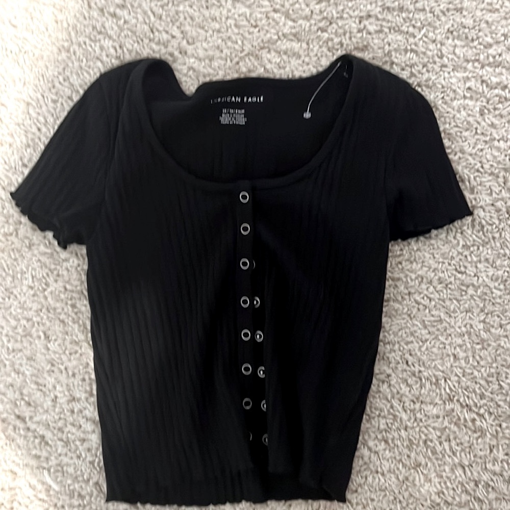 American Eagle cropped snap front shirt  Top